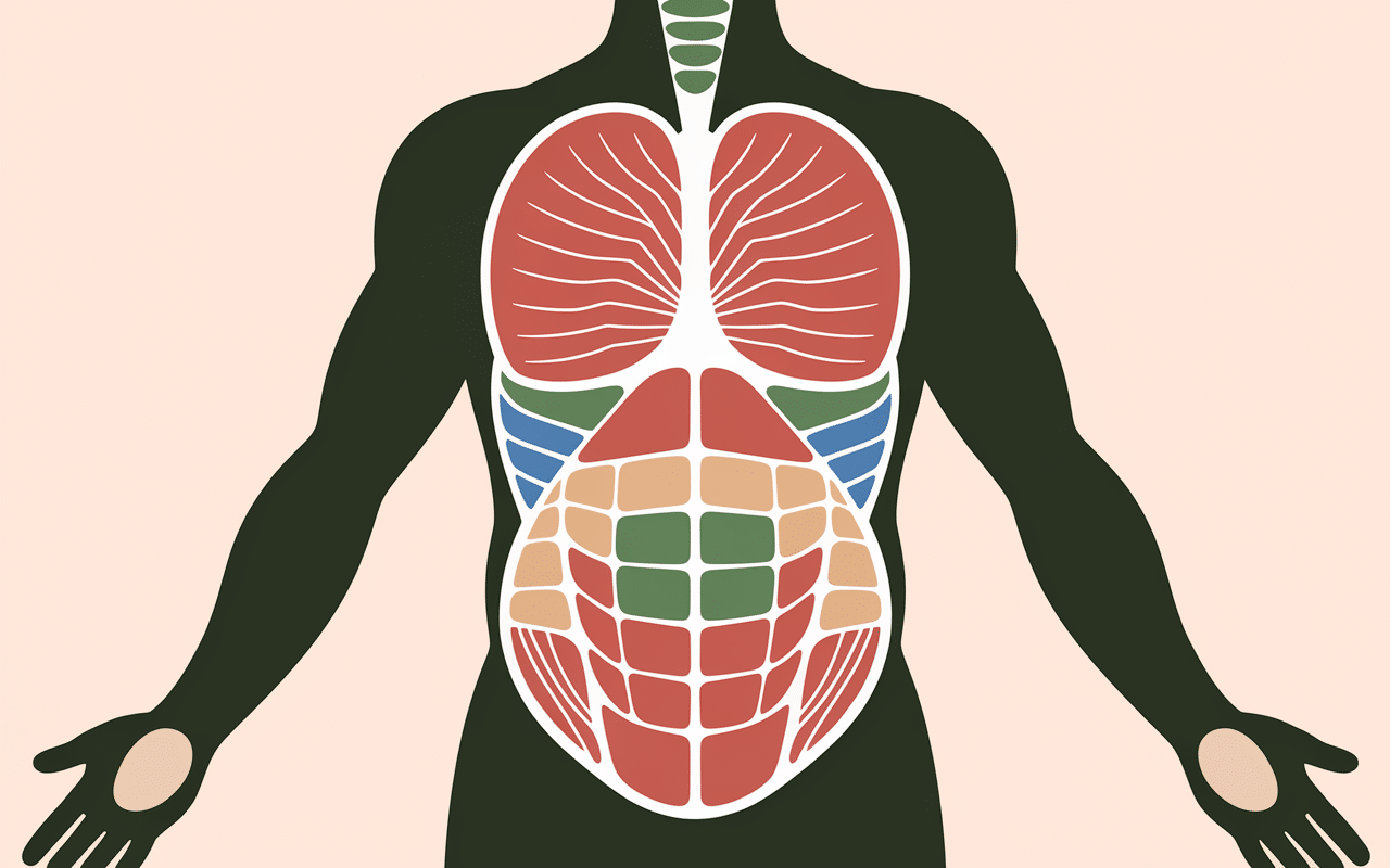 schéma anatomique comment étirer les abdos