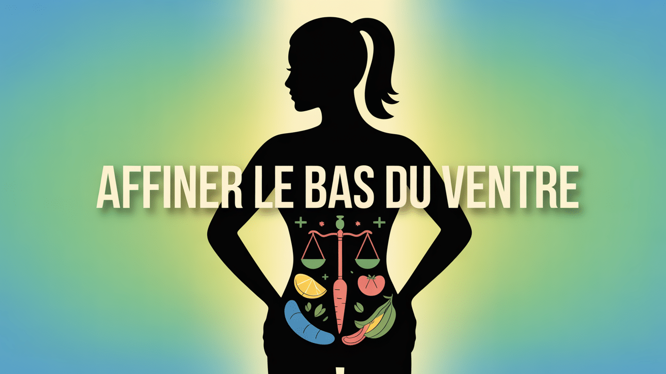 Comment perdre bas ventre illustration silhouette et symboles