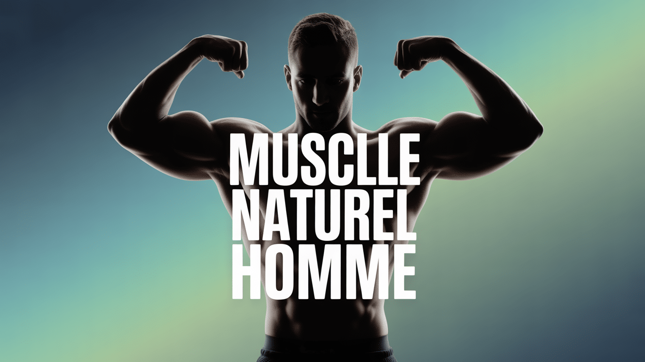 Corps homme muscle naturel silhouette athlétique flexion biceps