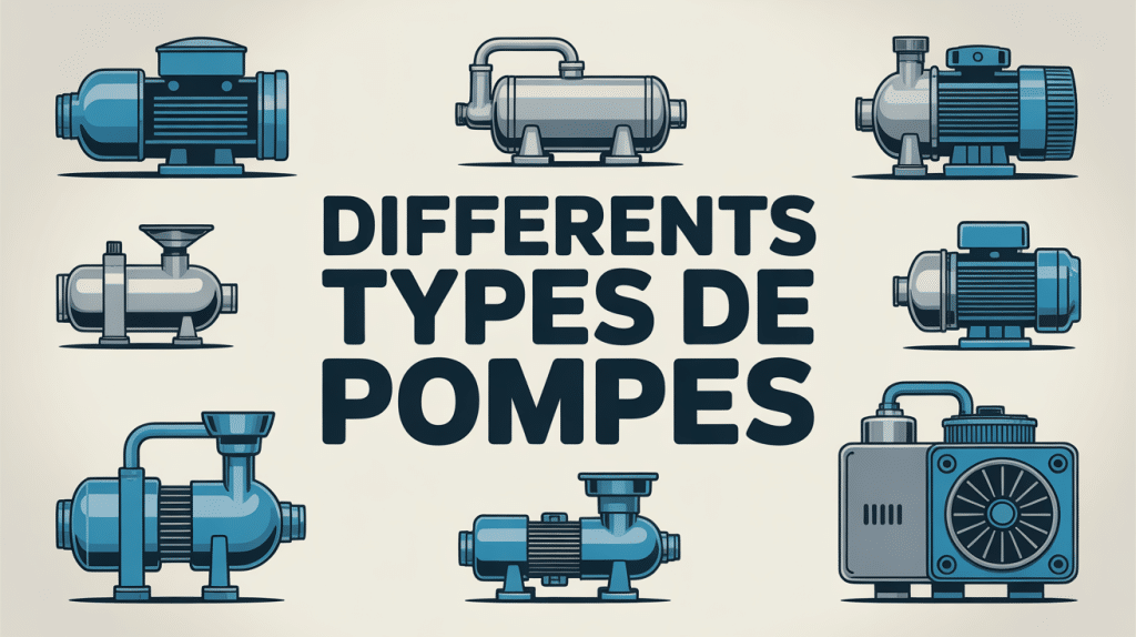illustration different type de pompes industrielles et domestiques