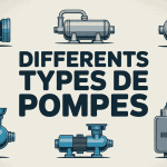 illustration different type de pompes industrielles et domestiques