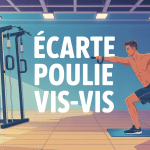 ecarte poulie vis a vis homme salle sportive