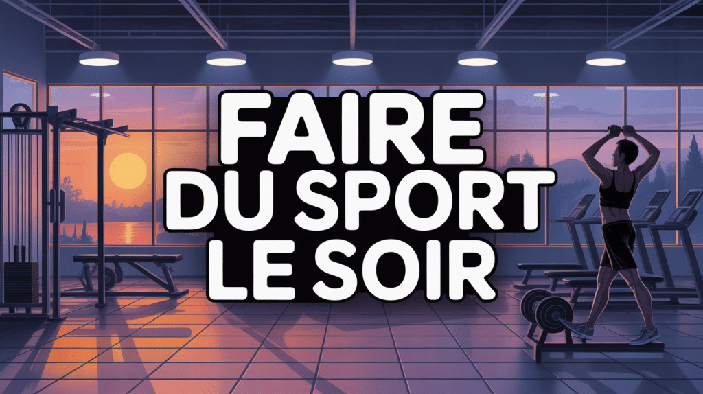 Faire du sport le soir illustration salle de gym coucher de soleil