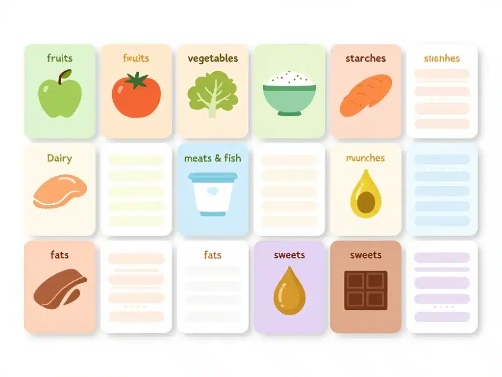 tableau des calories par aliment a imprimer catégories illustrées
