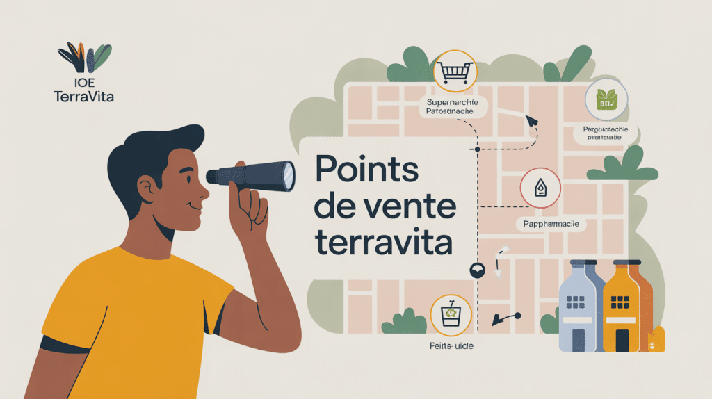terravita point de vente carte stylisée avec loupe