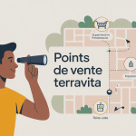 terravita point de vente carte stylisée avec loupe