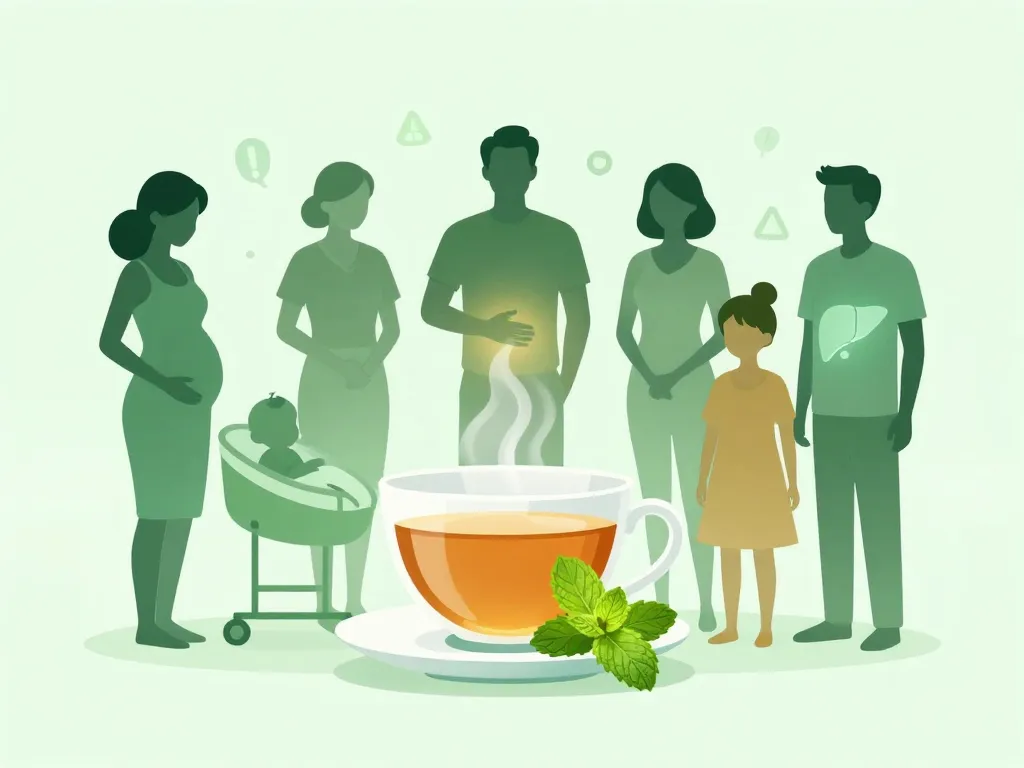 Personnes a risque autour d une tasse, tisane menthe poivree effets secondaires