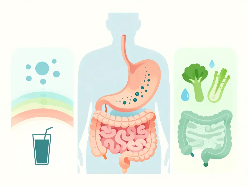 ventre plat et alimentation diagramme digestion gaz transit graisse