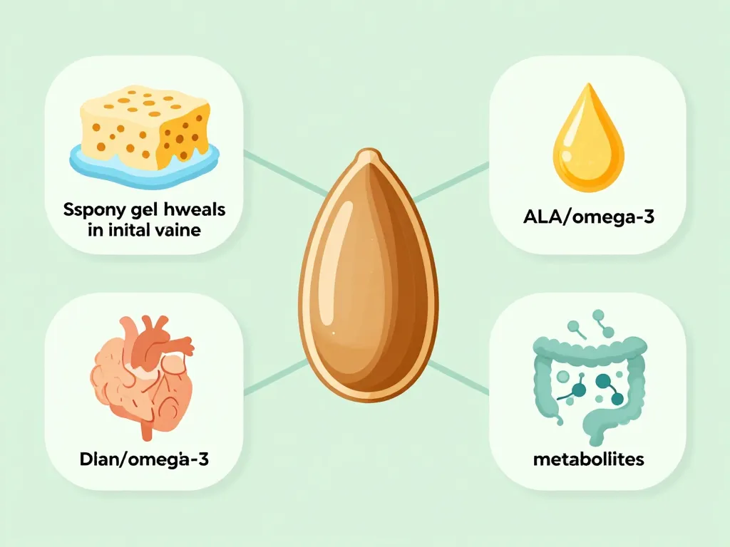 Vertu de graine de lin diagramme fibres oméga lignanes