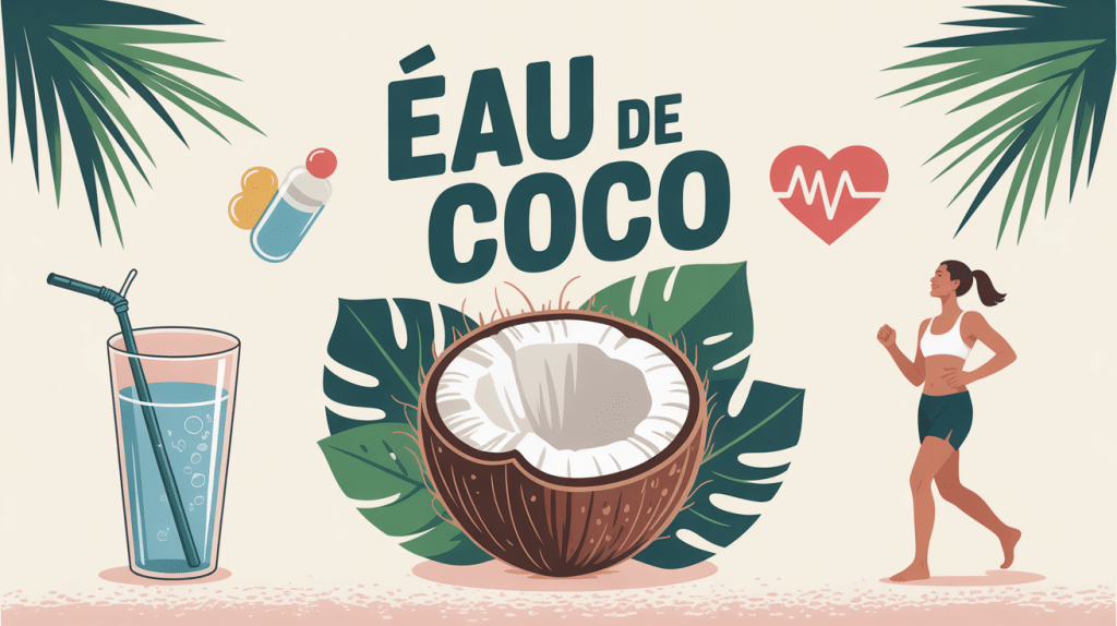 Vertu de l eau de coco hydratation sport illustration