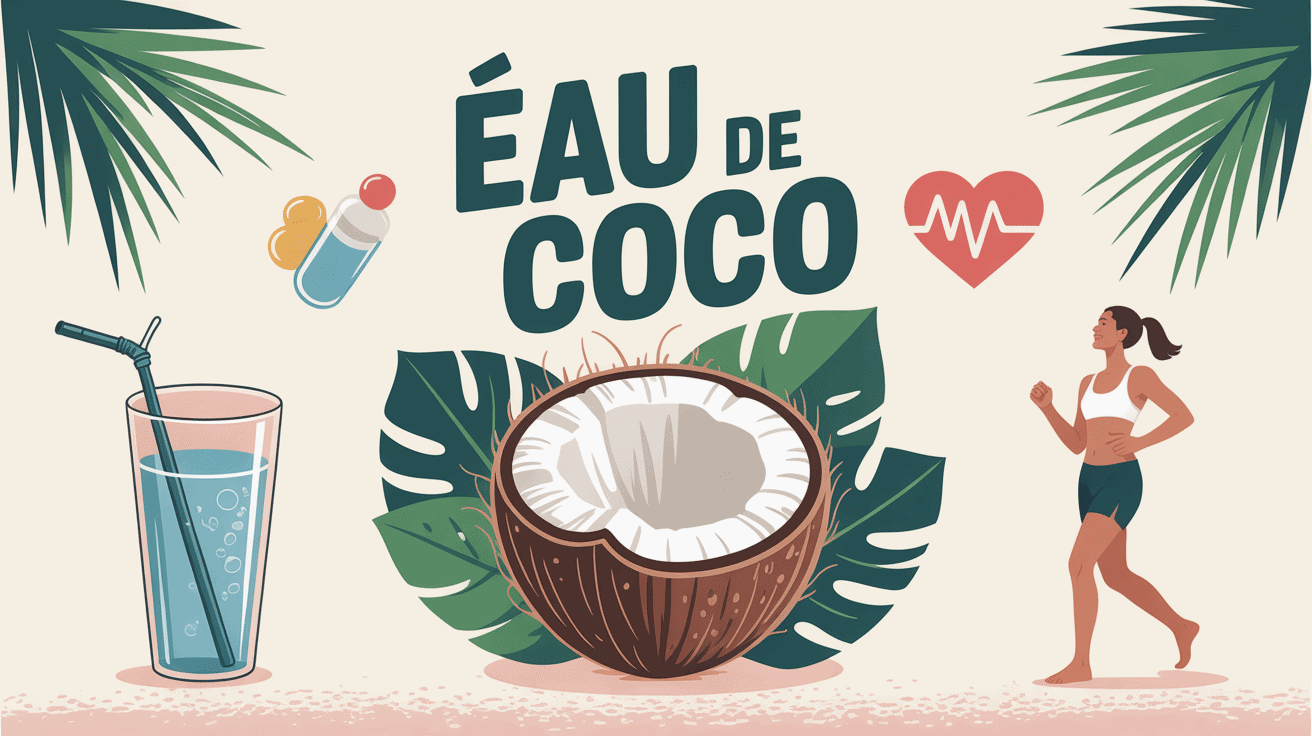Vertu de l eau de coco hydratation sport illustration