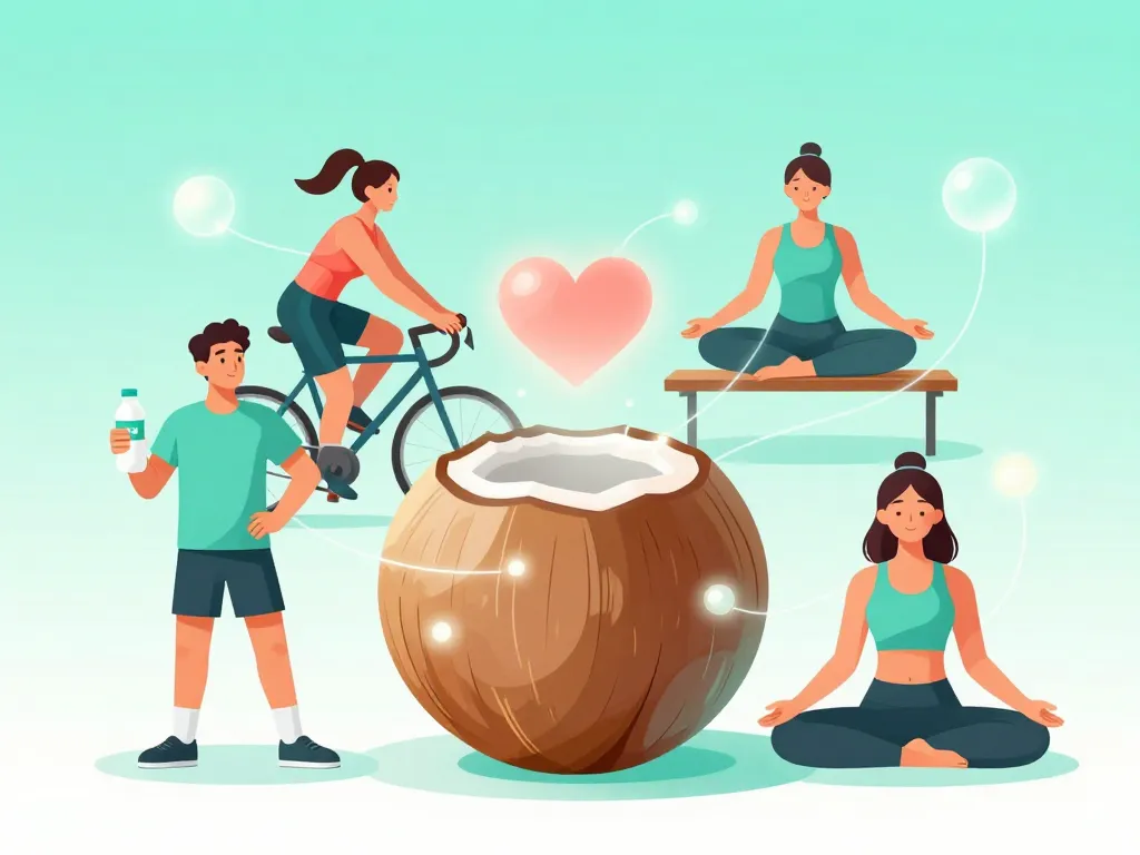 Vertu de l eau de coco sport récupération illustration