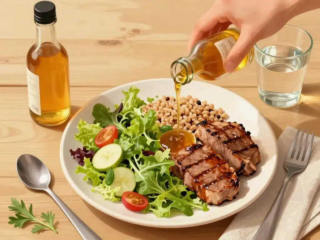 Recette vinaigre de cidre et diabetique salade portion contrôlée