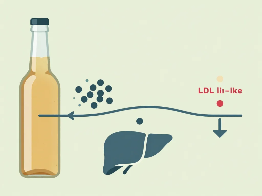 Diagramme conceptuel vinaigre de cidre pour le cholesterol montrant foie et lipides