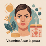 Illustration conceptuelle vitamine a sur la peau montrant visage et coupe transversale
