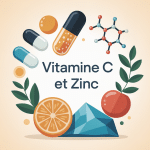 Illustration vitamine c et zinc pour soutien immunitaire