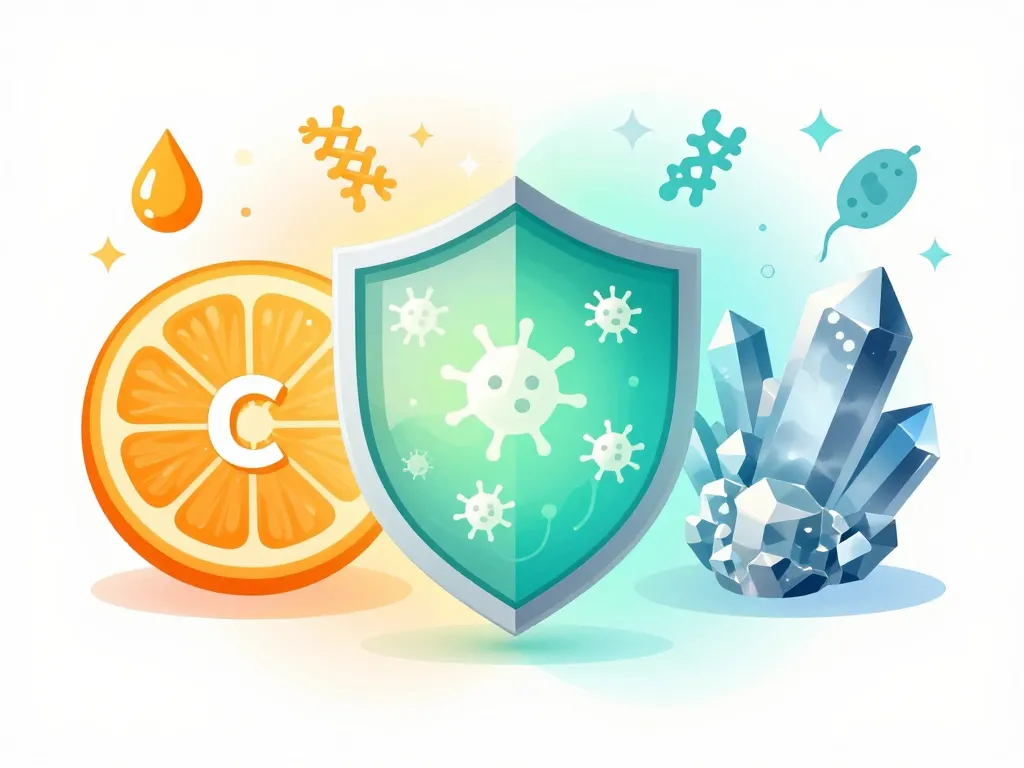 Diagramme vitamine c et zinc synergie immunité