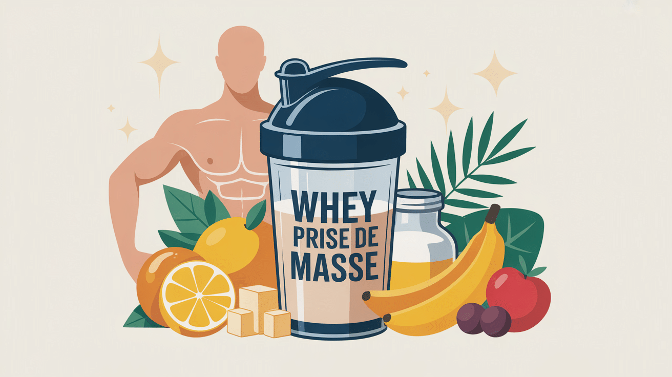 whey prise de masse shaker haltères avoine banane
