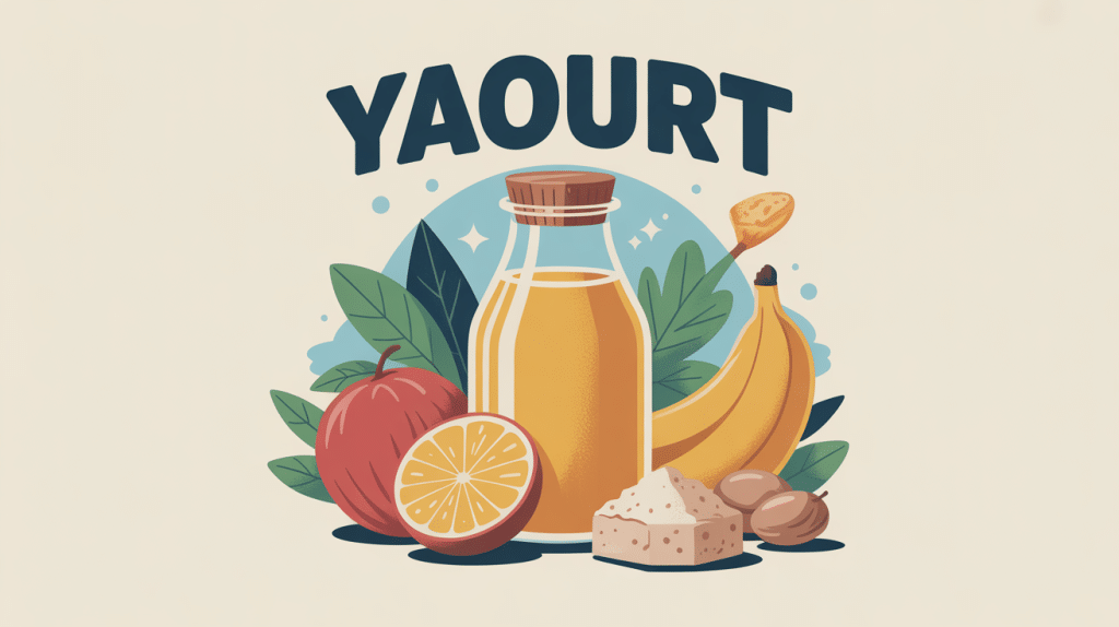 yaourt a boire proteine bouteille entourée d aliments representatifs
