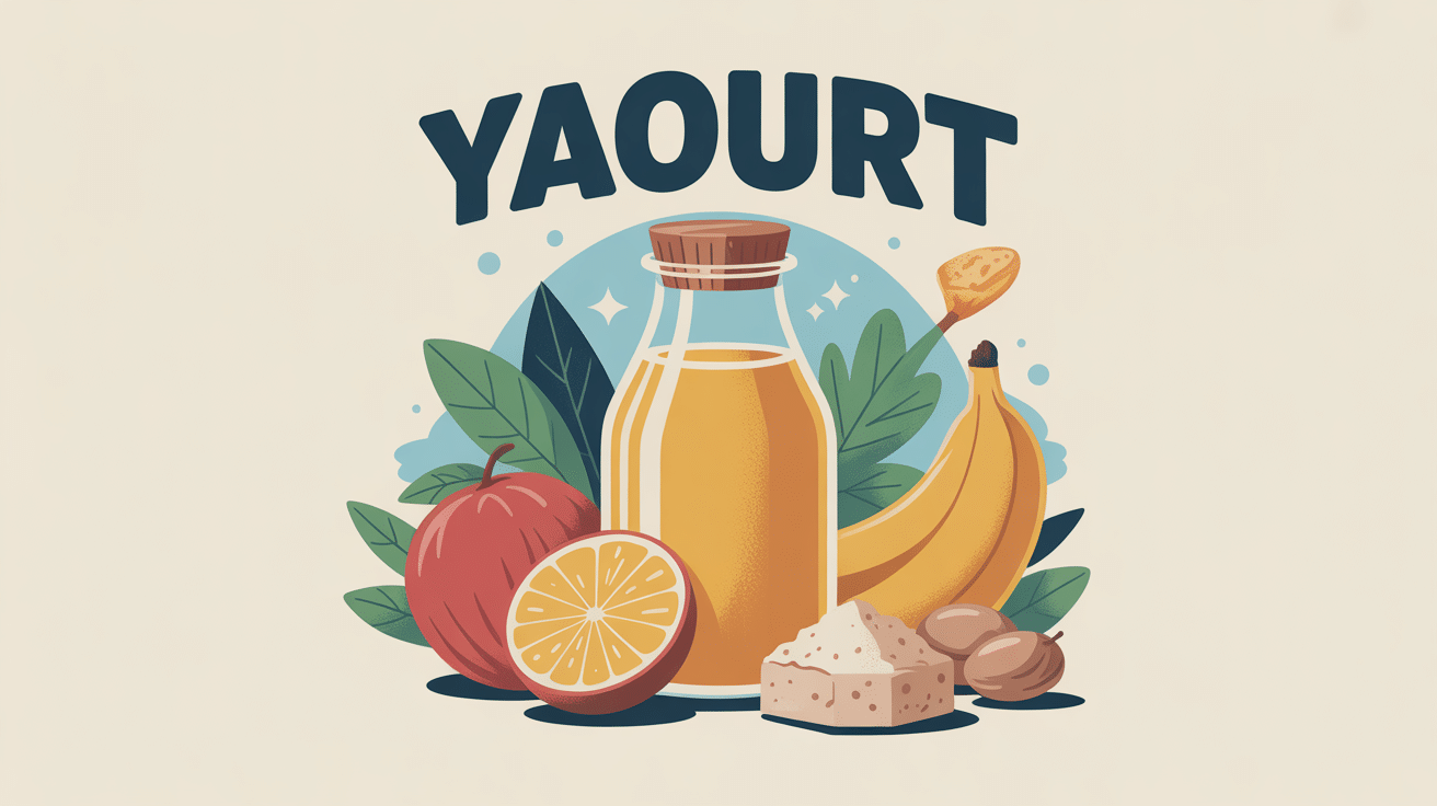 yaourt a boire proteine bouteille entourée d aliments representatifs