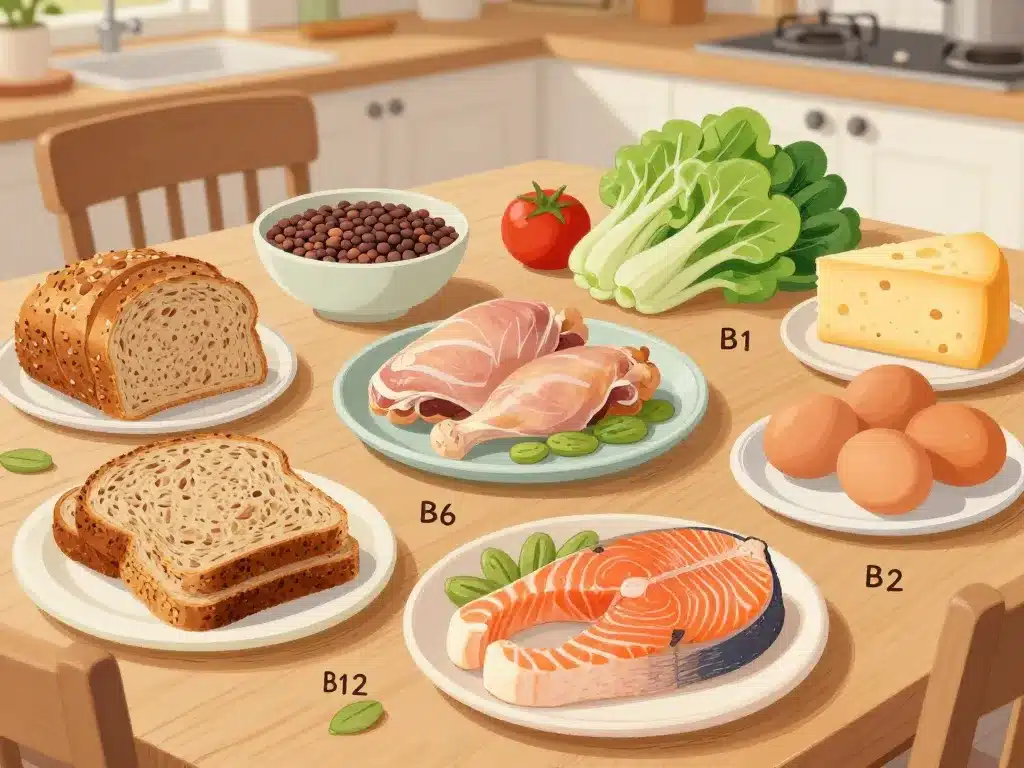 Table aliments sources vitamines B1 B6 et B12