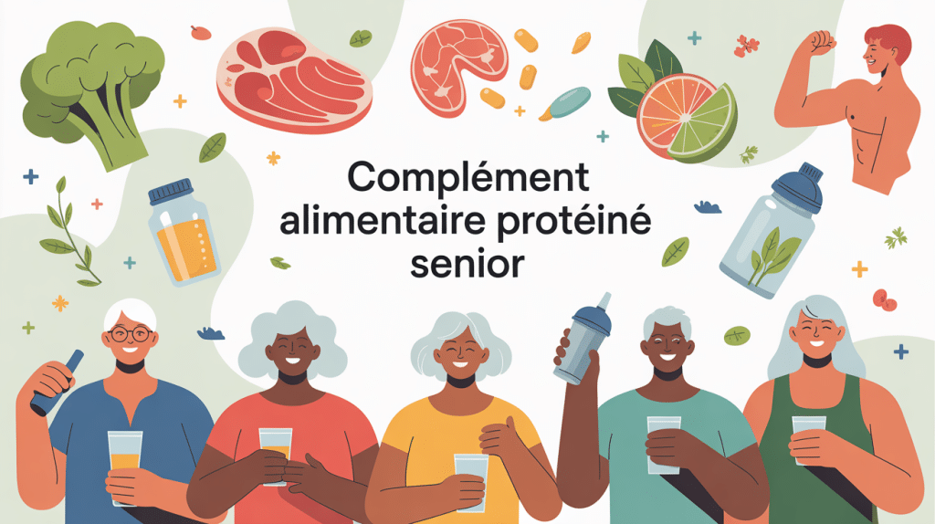 complement alimentaire proteine personne âgee illustration seniors
