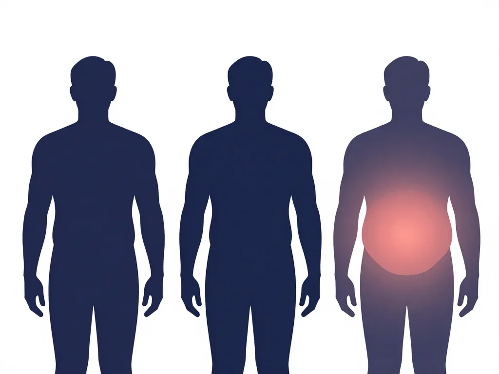 concept diagramme type de gros ventre homme