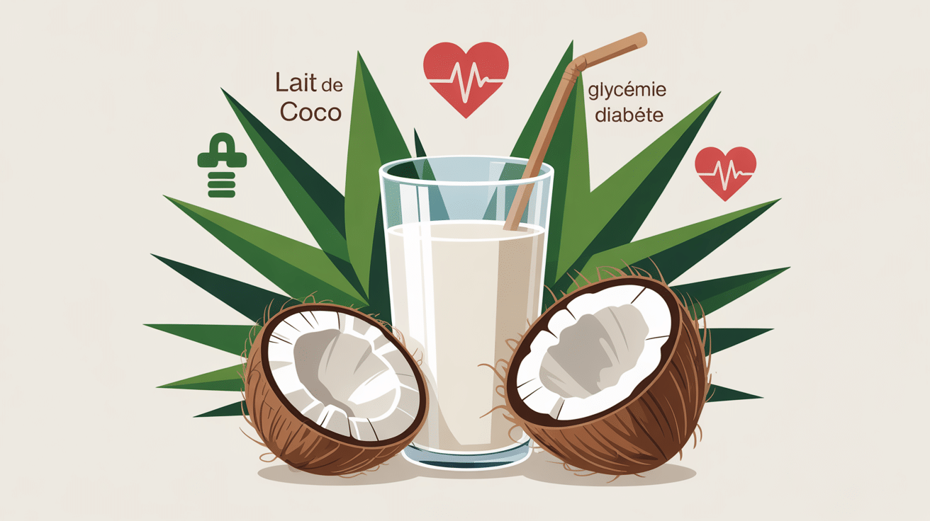 illustration lait de coco et diabete choix santé