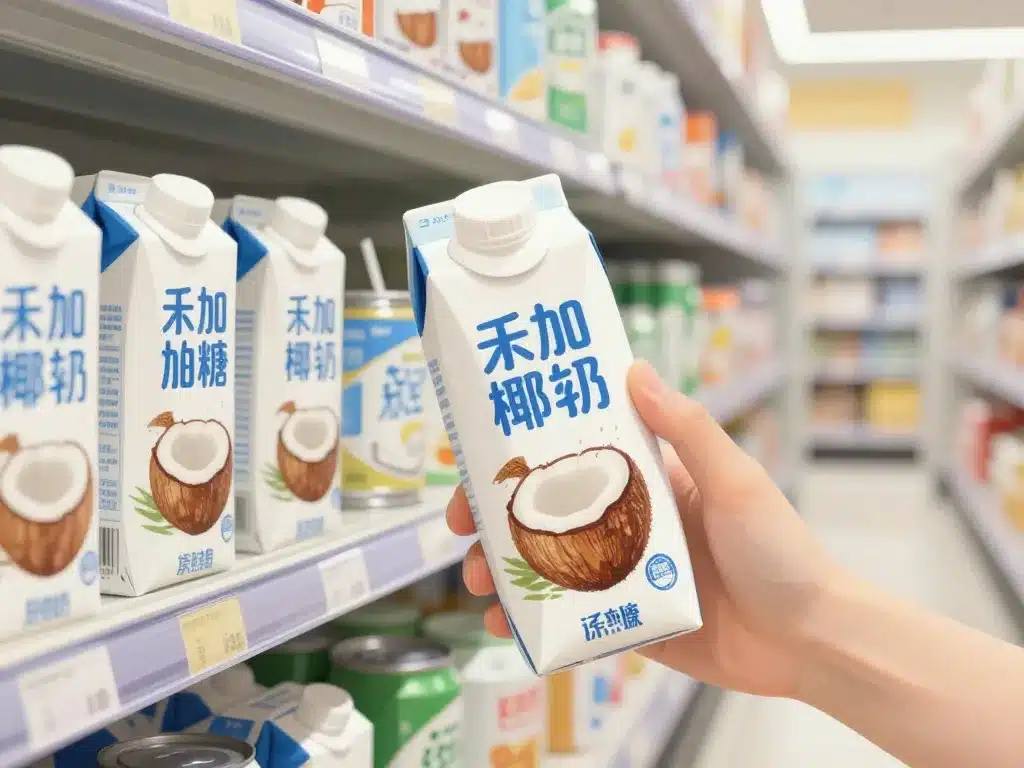 sélection lait de coco et diabete supermarché