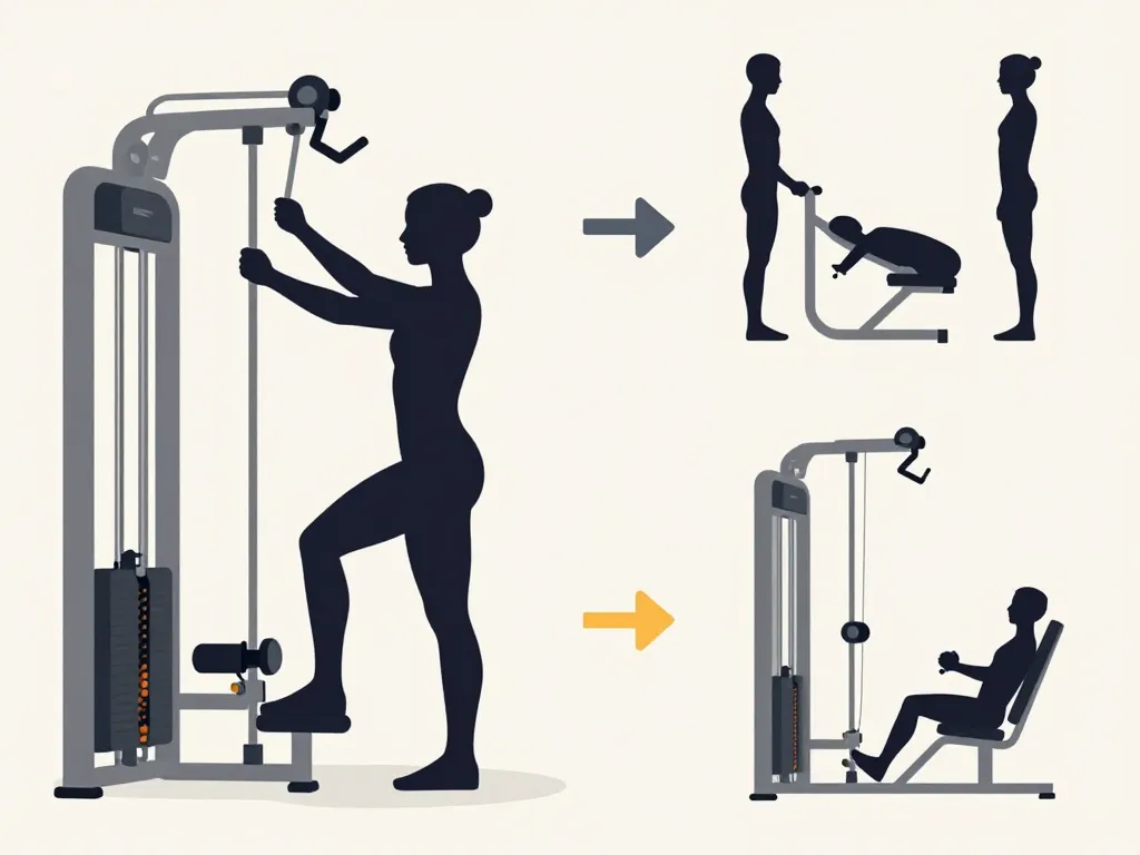 machine salle de sport fessier réglages posture