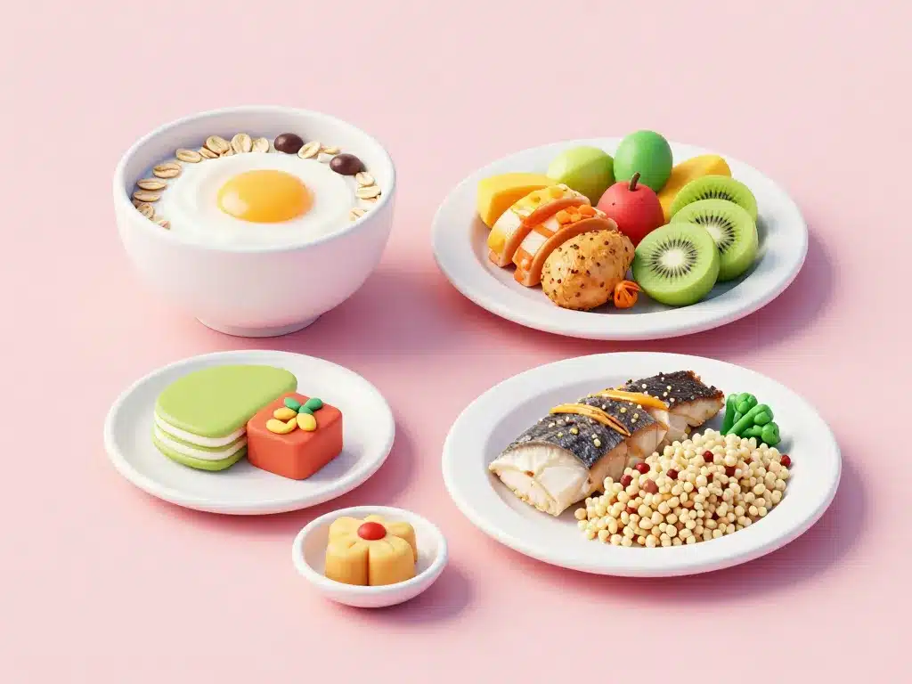 menu 1200 calories femme photographie repas complet