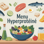 menu pour regime hyperproteine assiette aliments proteines