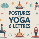 illustration postures de yoga 6 lettres style moderne zen
