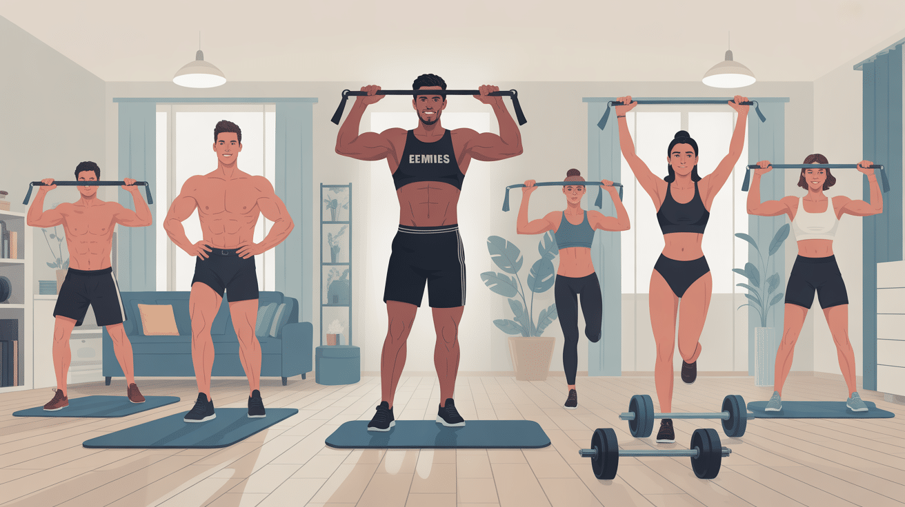 programme musculation elastique pdf gratuit illustration d'entrainement à domicile