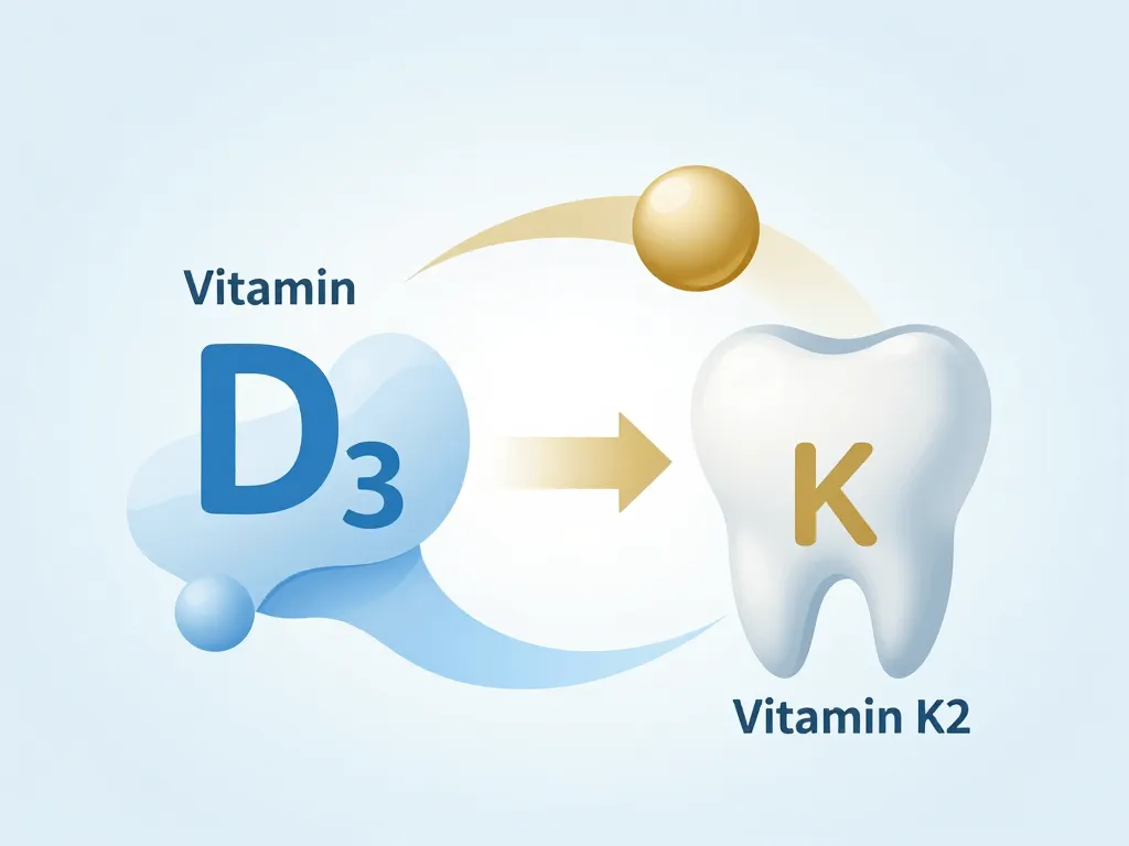 Diagramme concept vitamines k2 et d3 action sur calcium