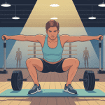 illustration souleve de terre halteres en salle de musculation