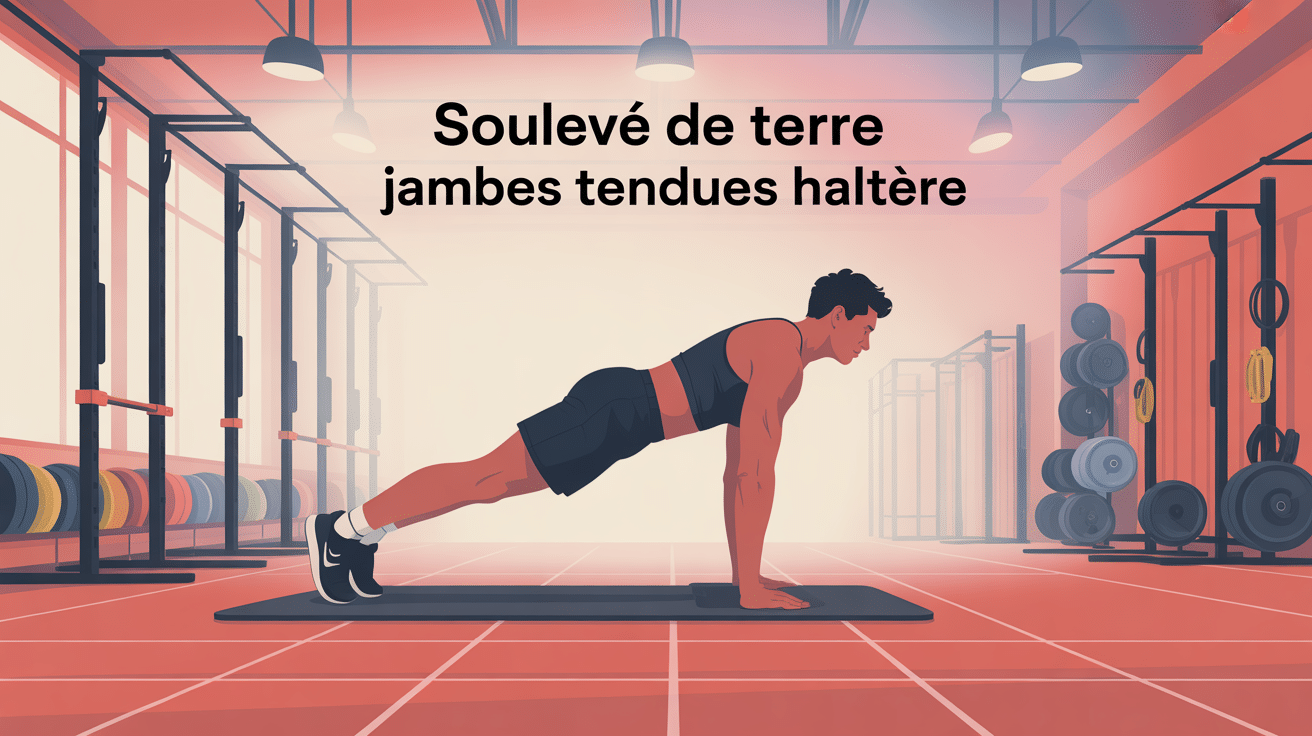 souleve de terre jambes tendues haltere sportif musculation
