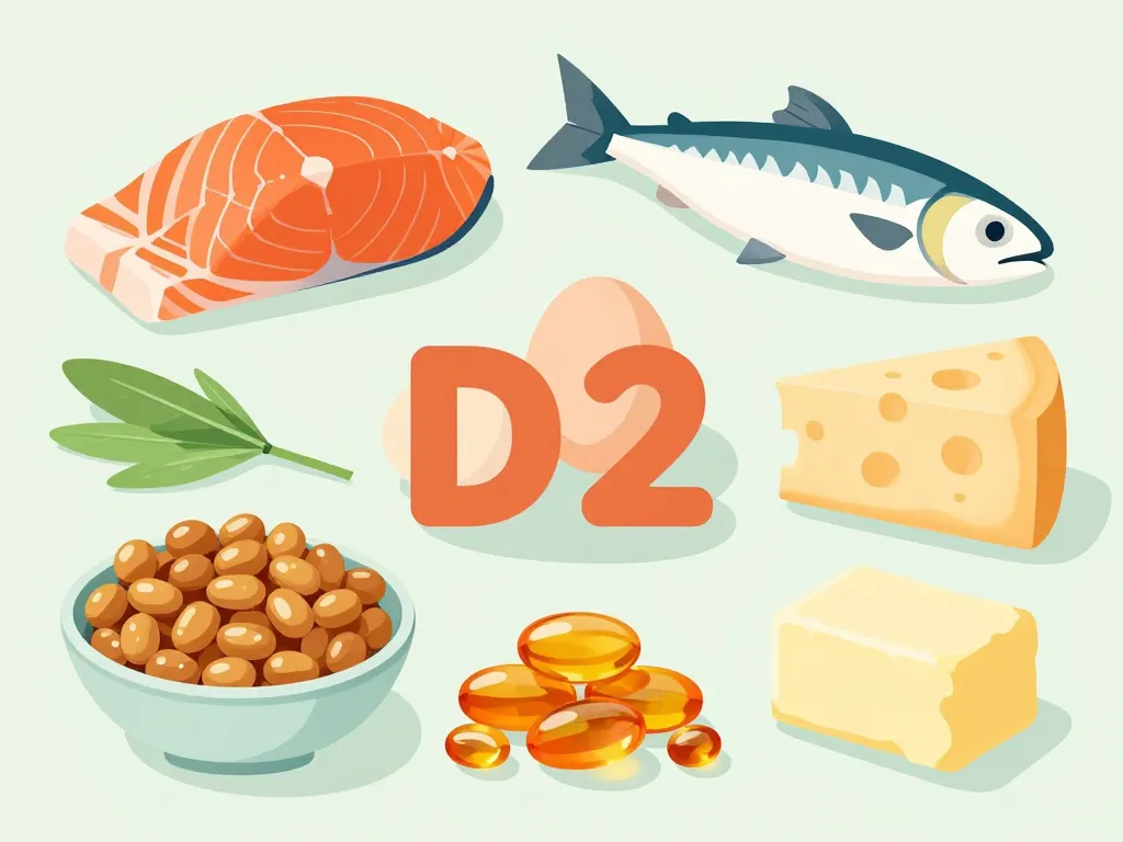 Aliments riches en vitamines k2 et d3 illustration