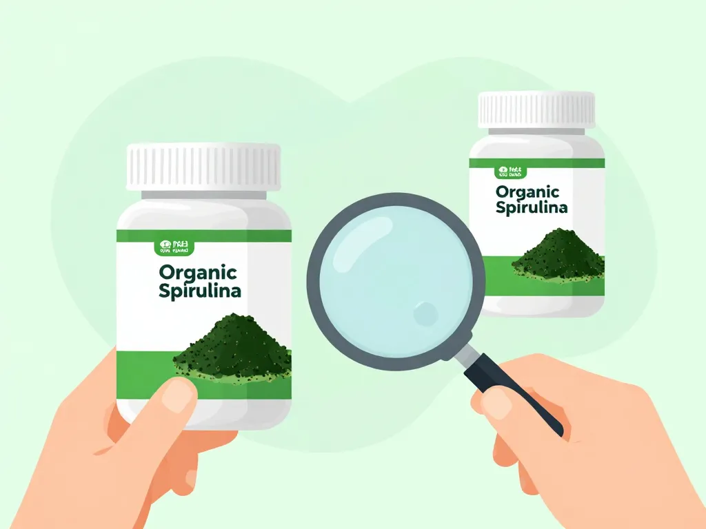 spiruline en poudre bio sélection labels bio illustration