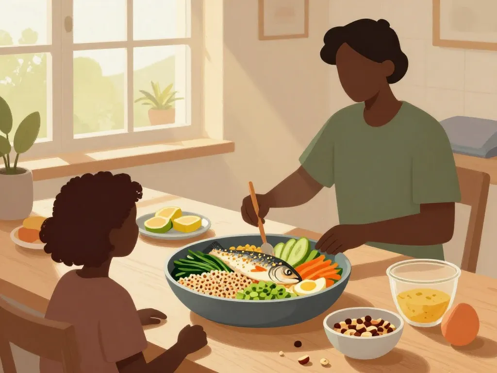 scène habitudes saines aliments et routines pour vitamine memoire et concentration