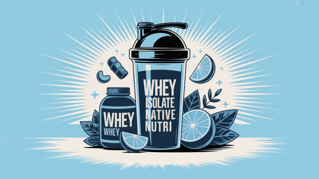 Illustration shaker et pot whey isolate native nutri premium