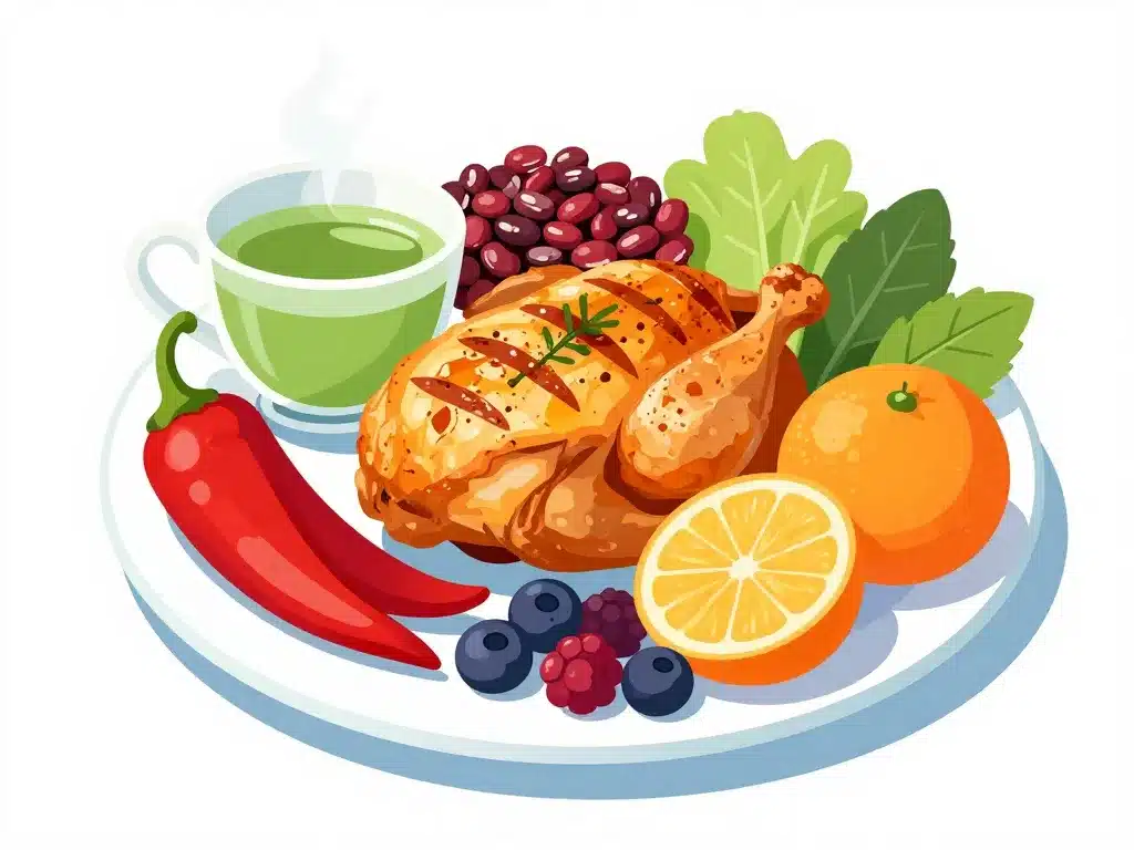 assortiment aliment qui brule les graisse sur assiette