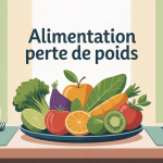 illustration alimentation perte de poids avec assiette saine