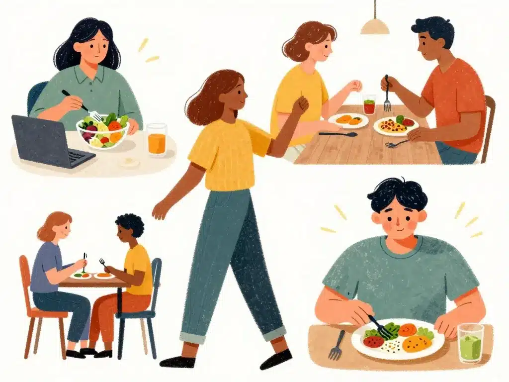 scène alimentation perte de poids adaptation au mode de vie