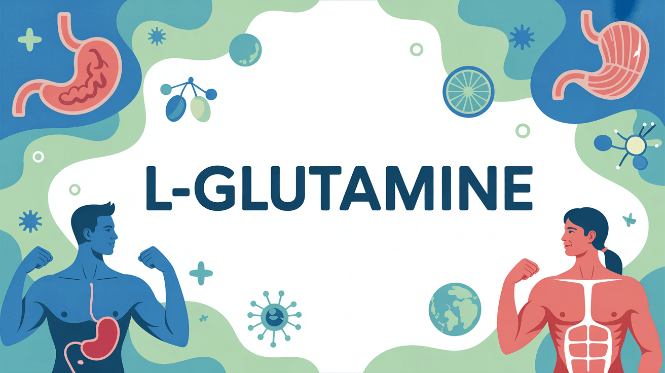 Illustration amino acid L glutamine pour muscles intestin immunité
