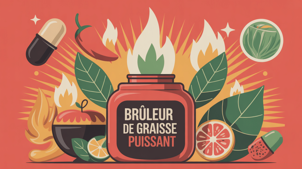 le plus puissant brûleur de graisse avec ingrédients naturels et métaphore d'énergie