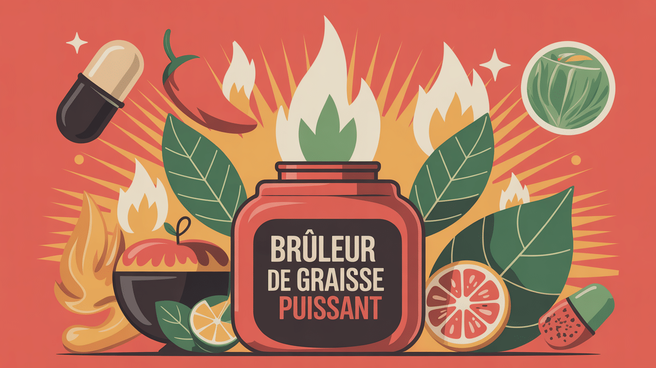 le plus puissant brûleur de graisse avec ingrédients naturels et métaphore d'énergie