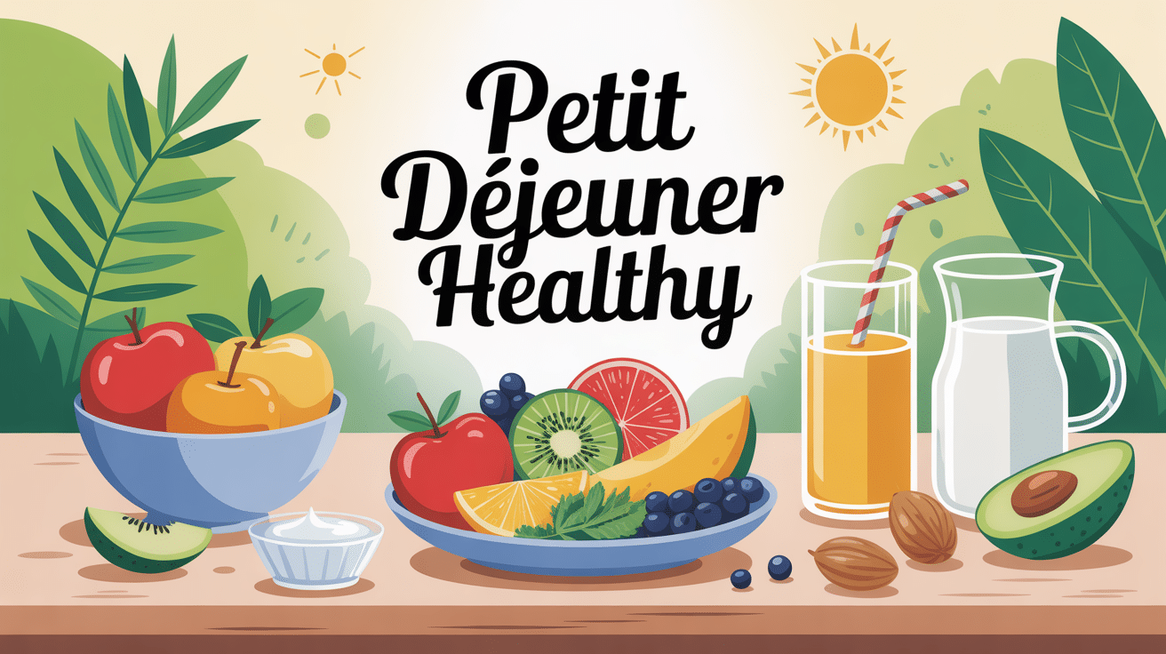Petit déjeuner healthy avec fruits, avoine, yaourt, avocat et noix