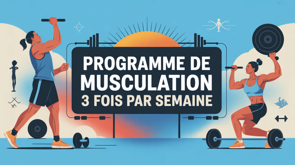 Illustration du programme musculation 3 fois par semaine moderne et dynamique
