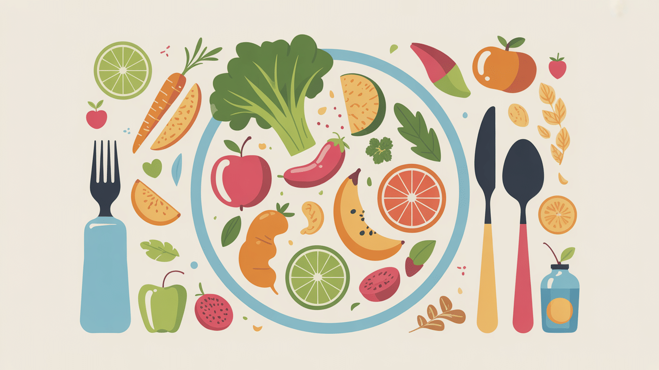 reequilibrage alimentaire perte de poids assiette aliments sains